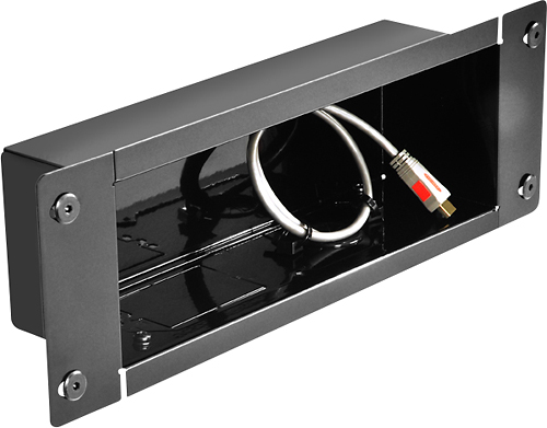 Angle View: Peerless-AV - Recessed Cable Management and Power Storage Accessory Box - Black