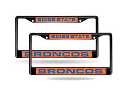 Rico Industries - Boise State Broncos Black Metal (Set of 2) Laser Cut License Plate Frames - Multi