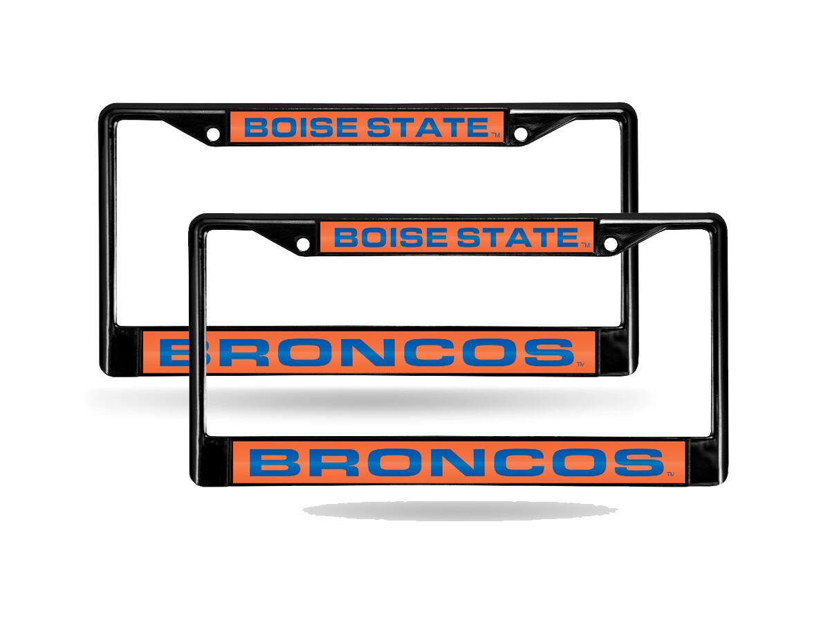 Boise State Broncos Black Metal (Set of 2) Laser Cut License Plate Frames