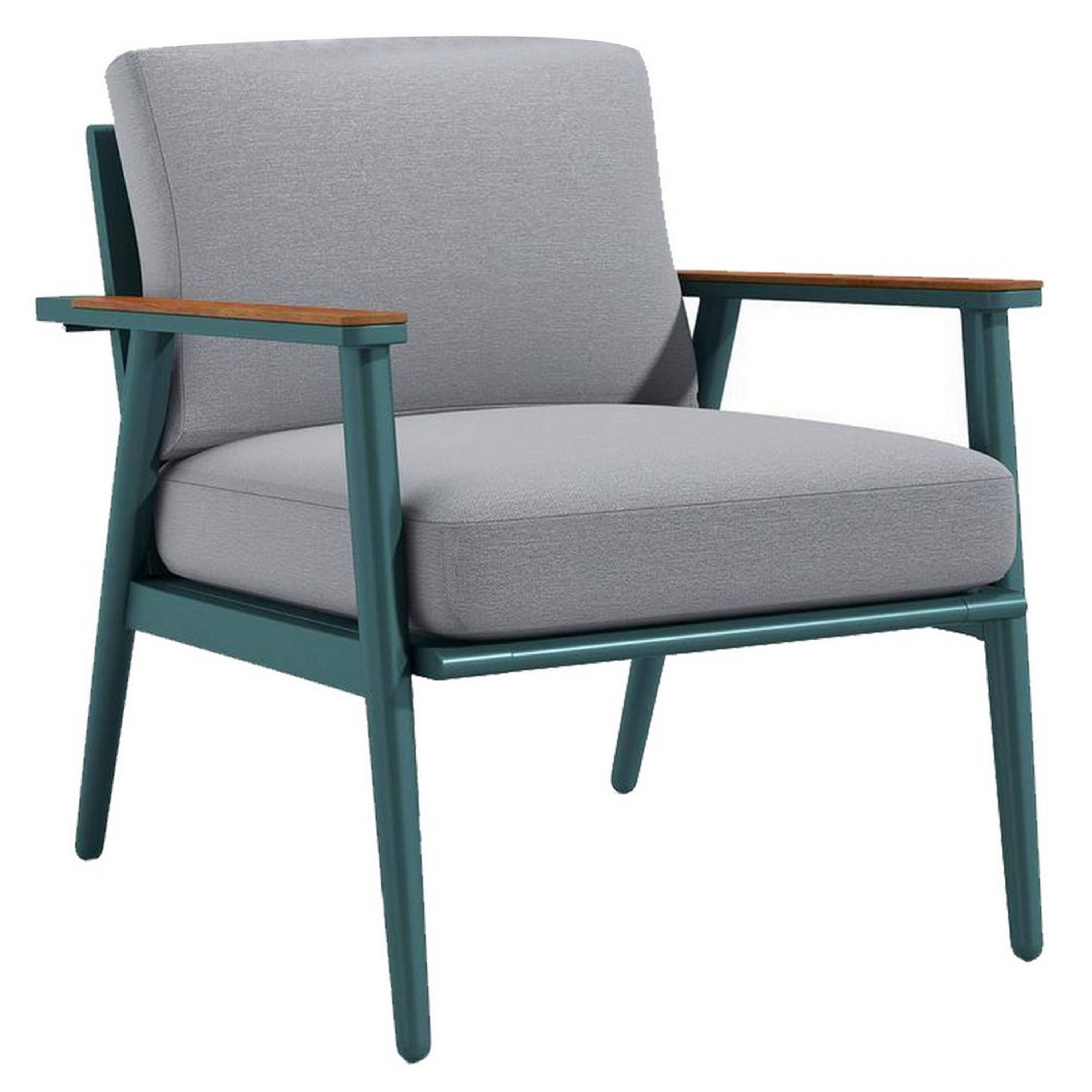 Alt View 2. Manhattan Lane - 3 Piece Outdoor Coffee Table and Chairs Set, Wood Planks, Gray, Green - Gray, Green, Brown.