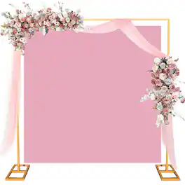 GARVEE - 8FT x 8FT Metal Square Arch Stand, Wedding Backdrop Stand, Square Wedding Arch for Wedding Ceremony, Gold - Gold