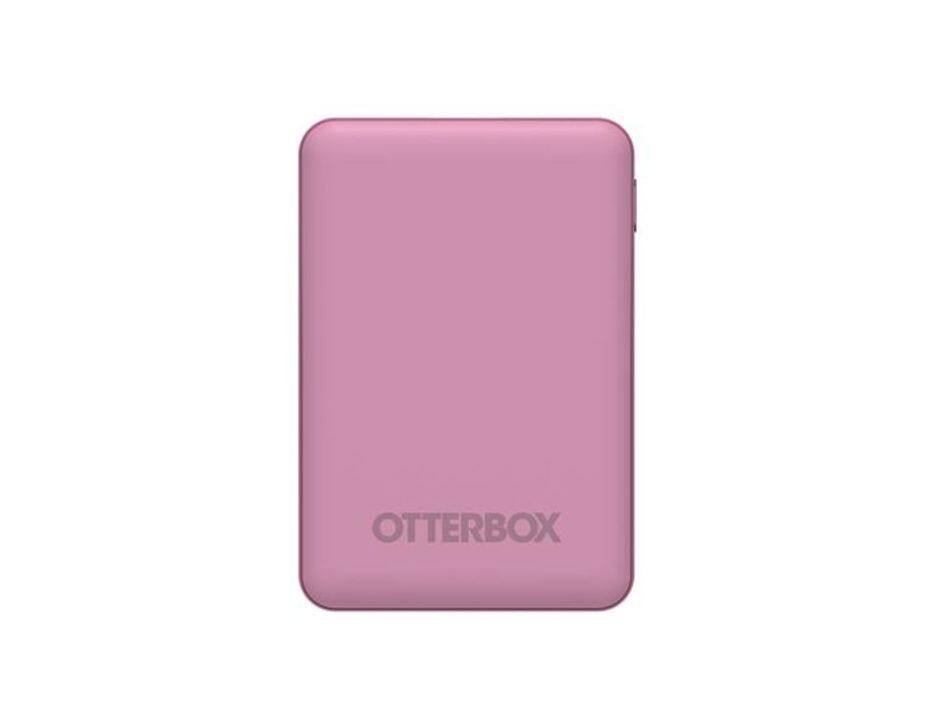 Front. OtterBox - OtterBox Portable Charging Kit with Portable Power Bank 3-1 Cable Charges Pink - Pink.