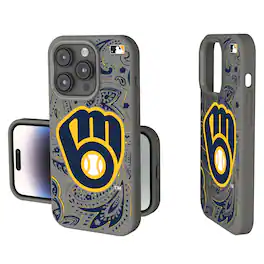 Keyscaper - MLB - Milwaukee Brewers - Paisley iPhone Soft Touch Case - 14 - Gray