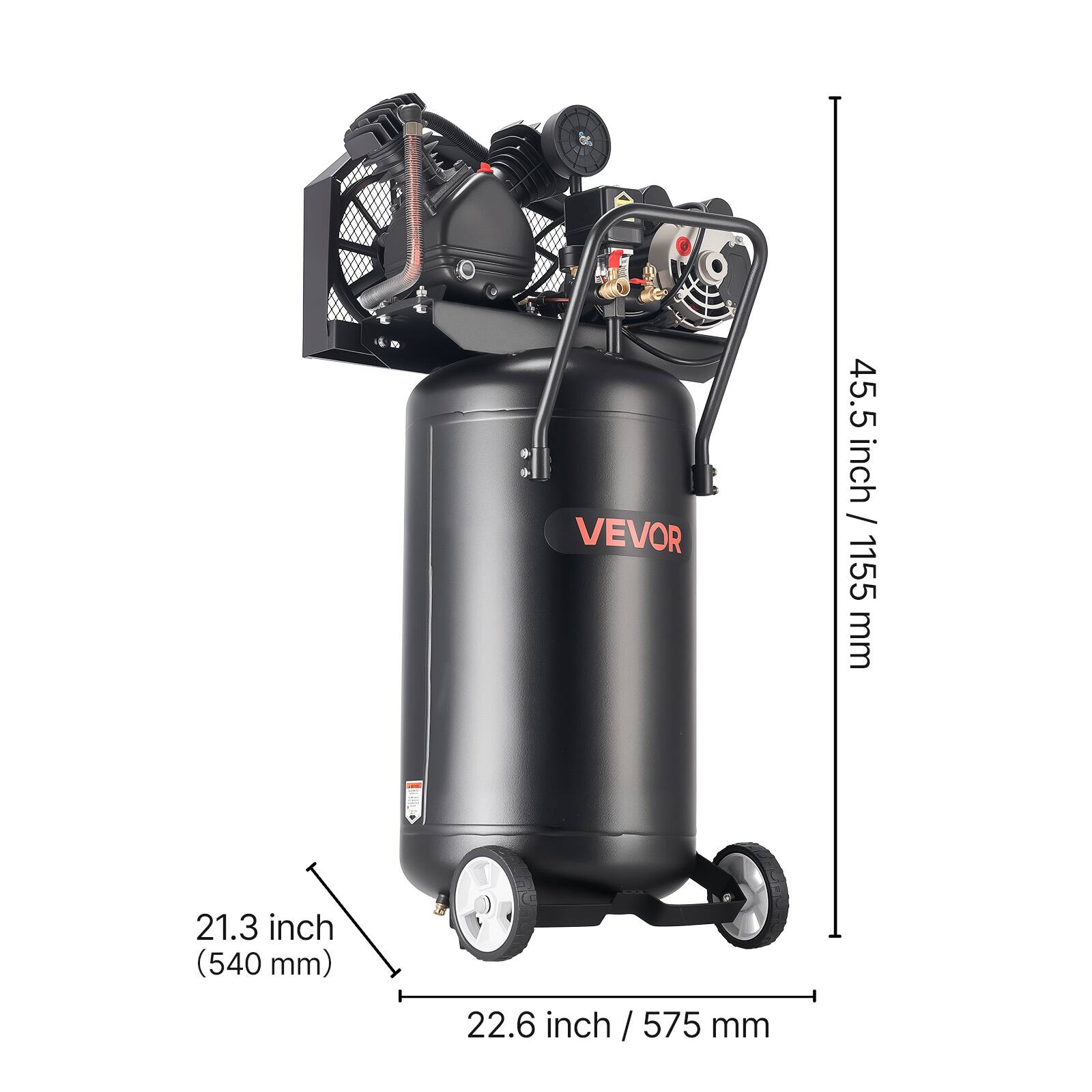 VEVOR

45.5 inch / 1155 mm

21.3 inch (540 mm)

22.6 inch / 575 mm