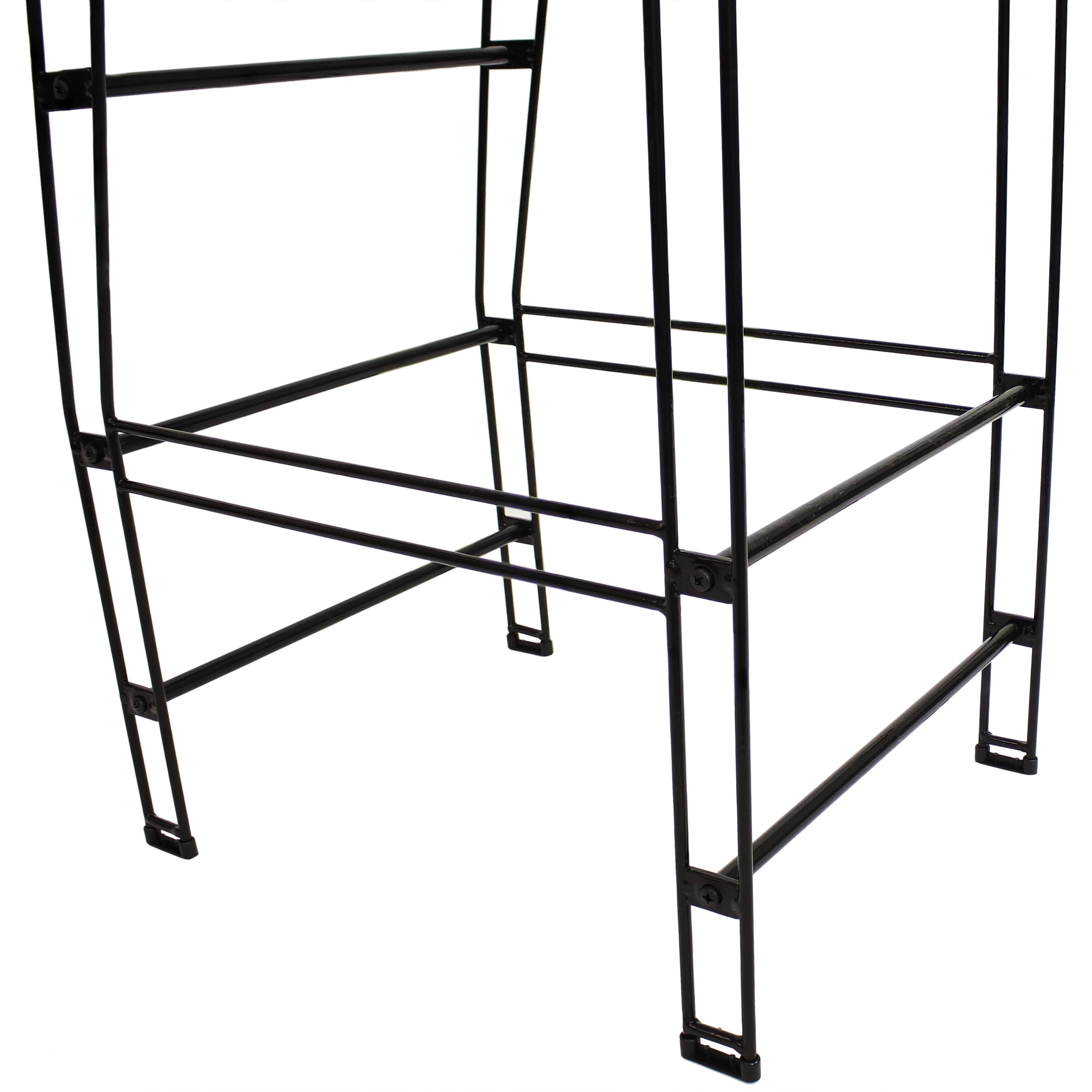 Alt View 7. Sunnydaze - Steel Wire Indoor and Outdoor Bar Chair - Black.