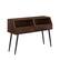 Left. Walker Edison - Contemporary 2-Drawer Entry Table with Glass Shelves - Dark Walnut/Black.
