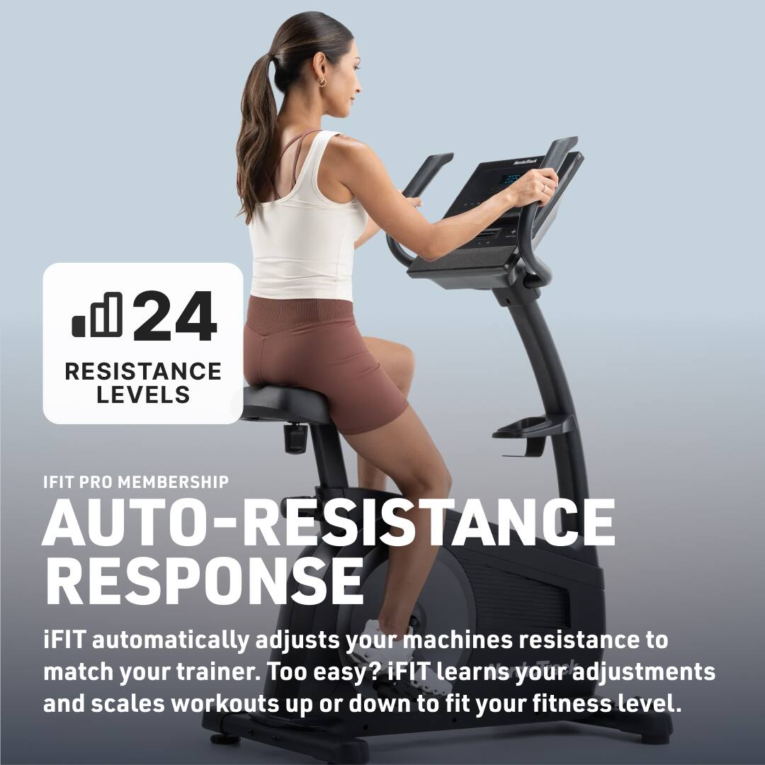 24 RESISTANCE LEVELS

IFIT PRO MEMBERSHIP

AUTO-RESISTANCE RESPONSE

iFIT automatically adjusts your machine's resistance to match your trainer. Too easy? iFIT learns your adjustments and scales workouts up or down to fit your fitness level.