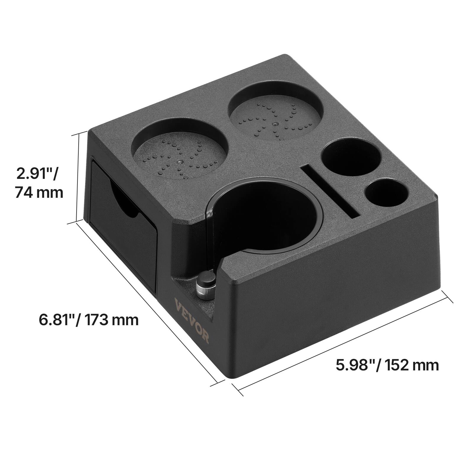 2.91" / 74 mm  
6.81" / 173 mm  
5.98" / 152 mm