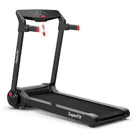 Gymax - Folding Electric Treadmill 3.0HP Exercise Running Machine w/ App Control Red - Red + Black