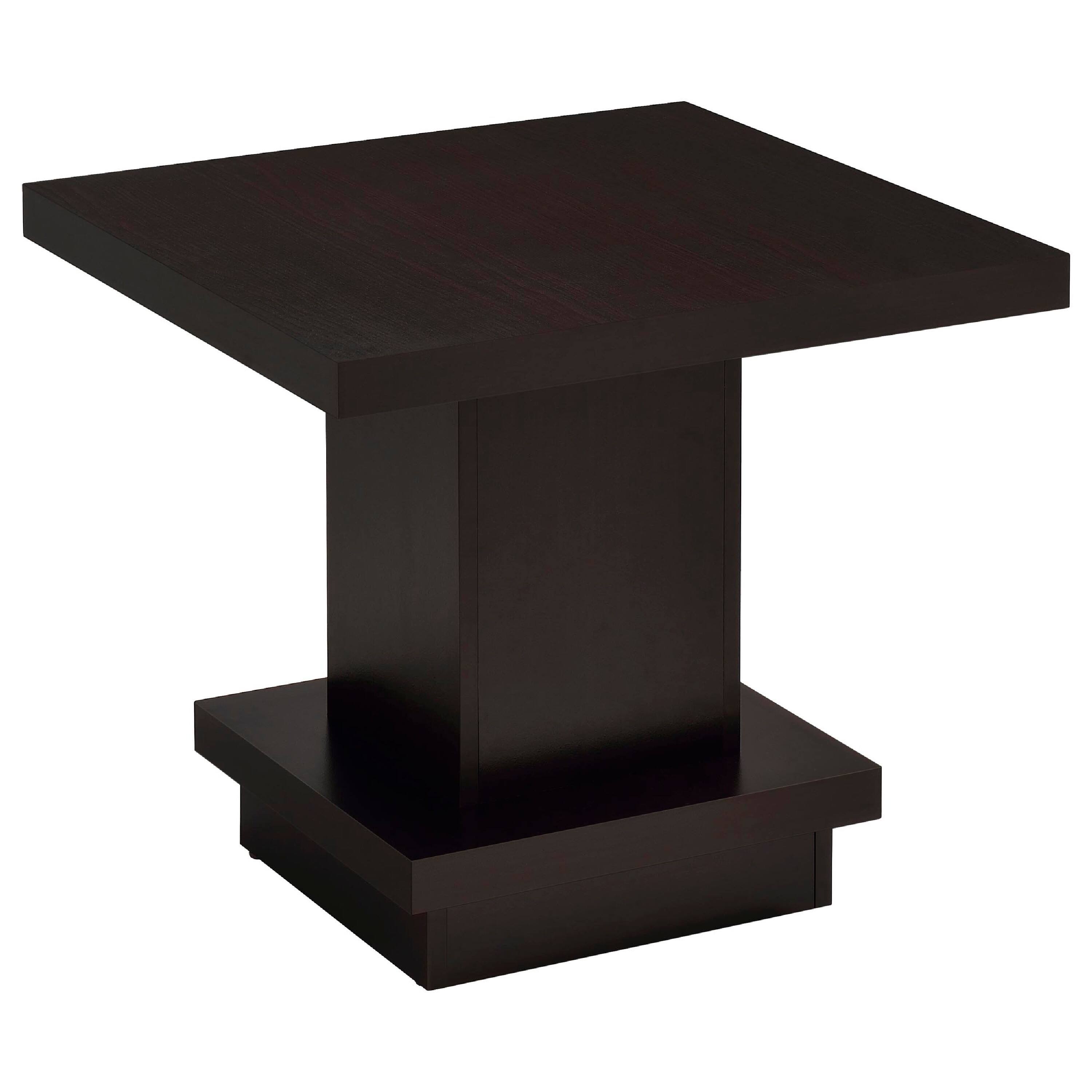 Alt View 1. Manhattan Lane - Reese 3Pc Square Coffee and End Tables Set, Tiered Design, Wood - Cappuccino Brown.