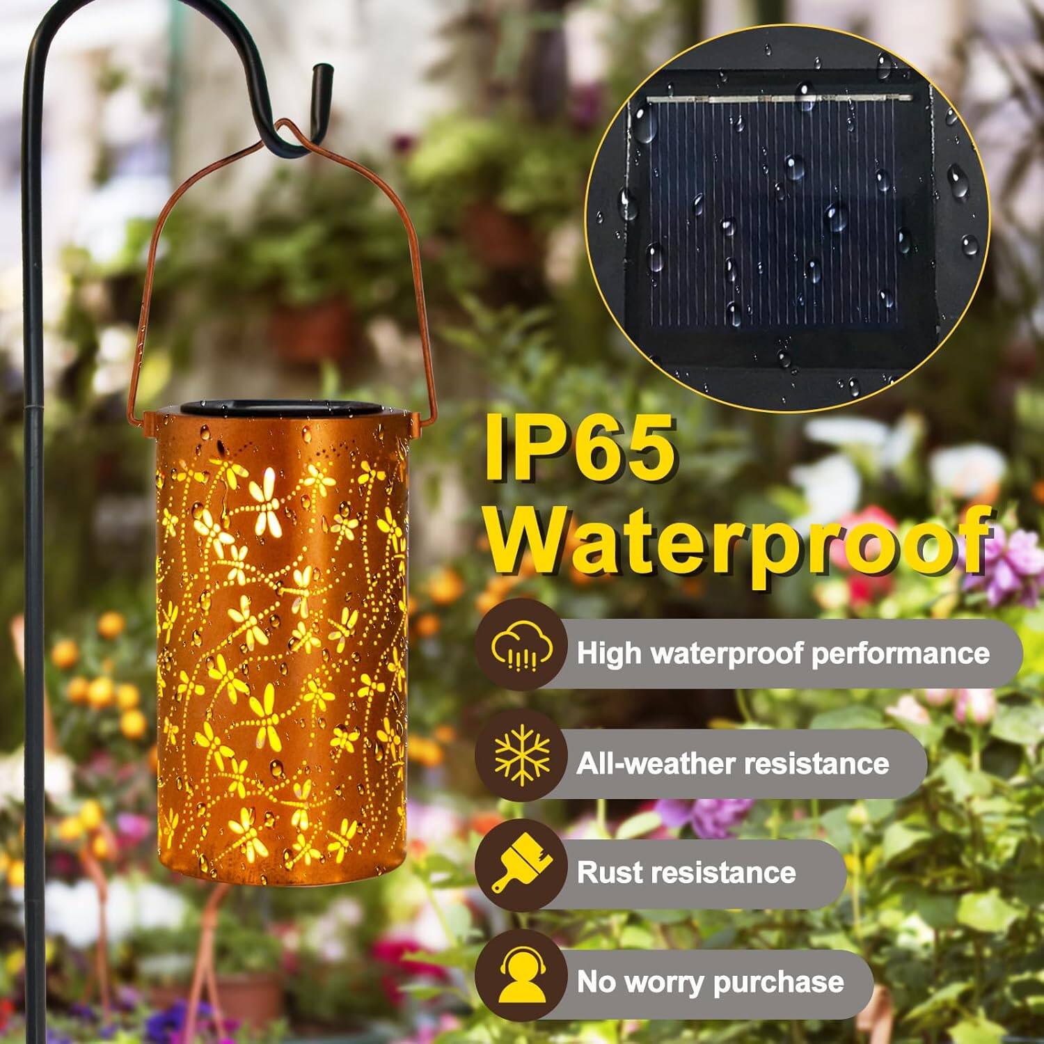 IP65 Waterproof  
High waterproof performance  
All-weather resistance  
Rust resistance  
No worry purchase