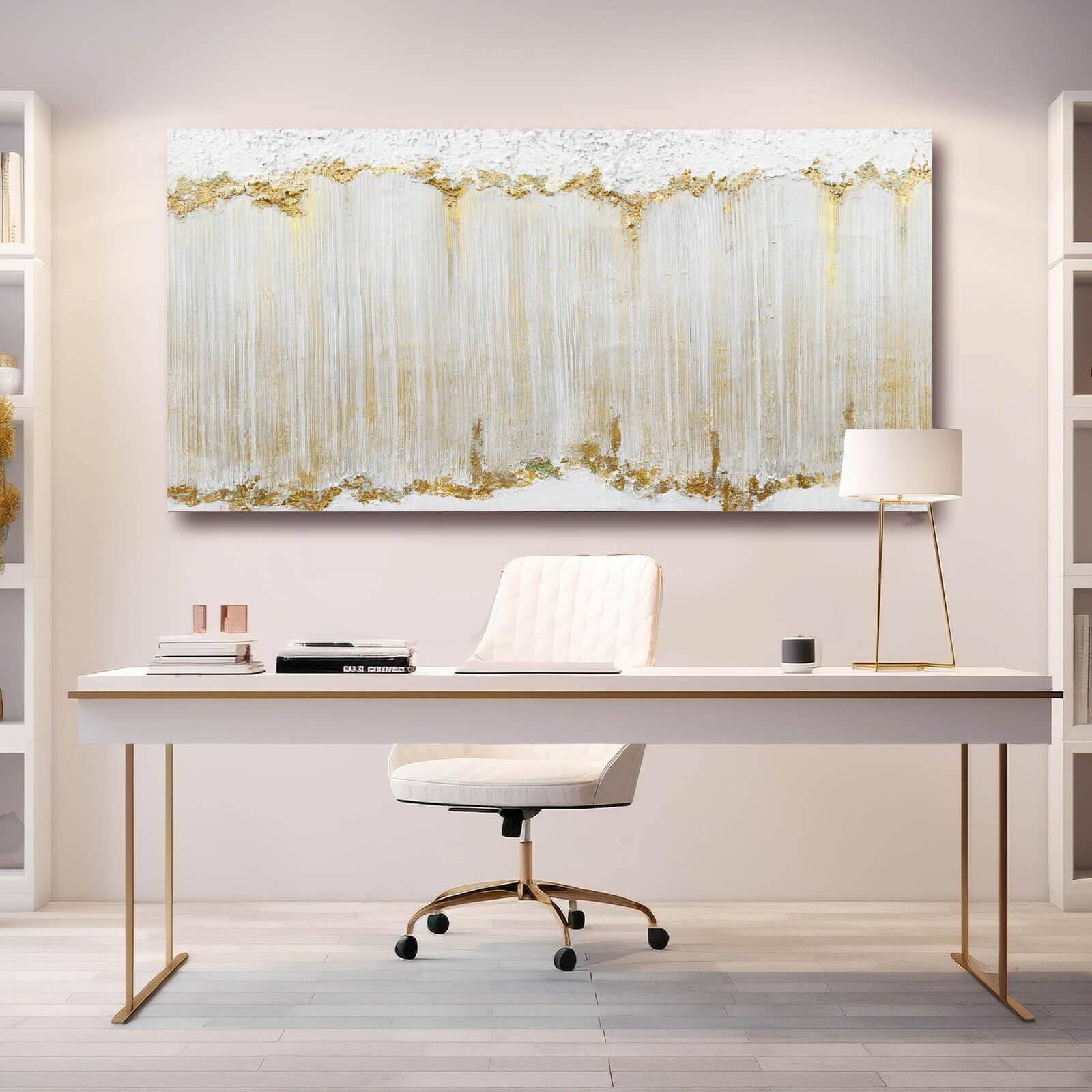 Alt View 4. Hanke - Home Decor Abstract Wall Large Framed Canvas Art Living Room Painting Wave 48 x 24 inches - Blue 48"L x 24"W.