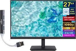 Acer - 27" FHD IPS Monitor with 4ms Response Time, Anti Glare, VESA Mount (100 x 100mm), HDMI, VGA & DKZ Hub, Color - Black