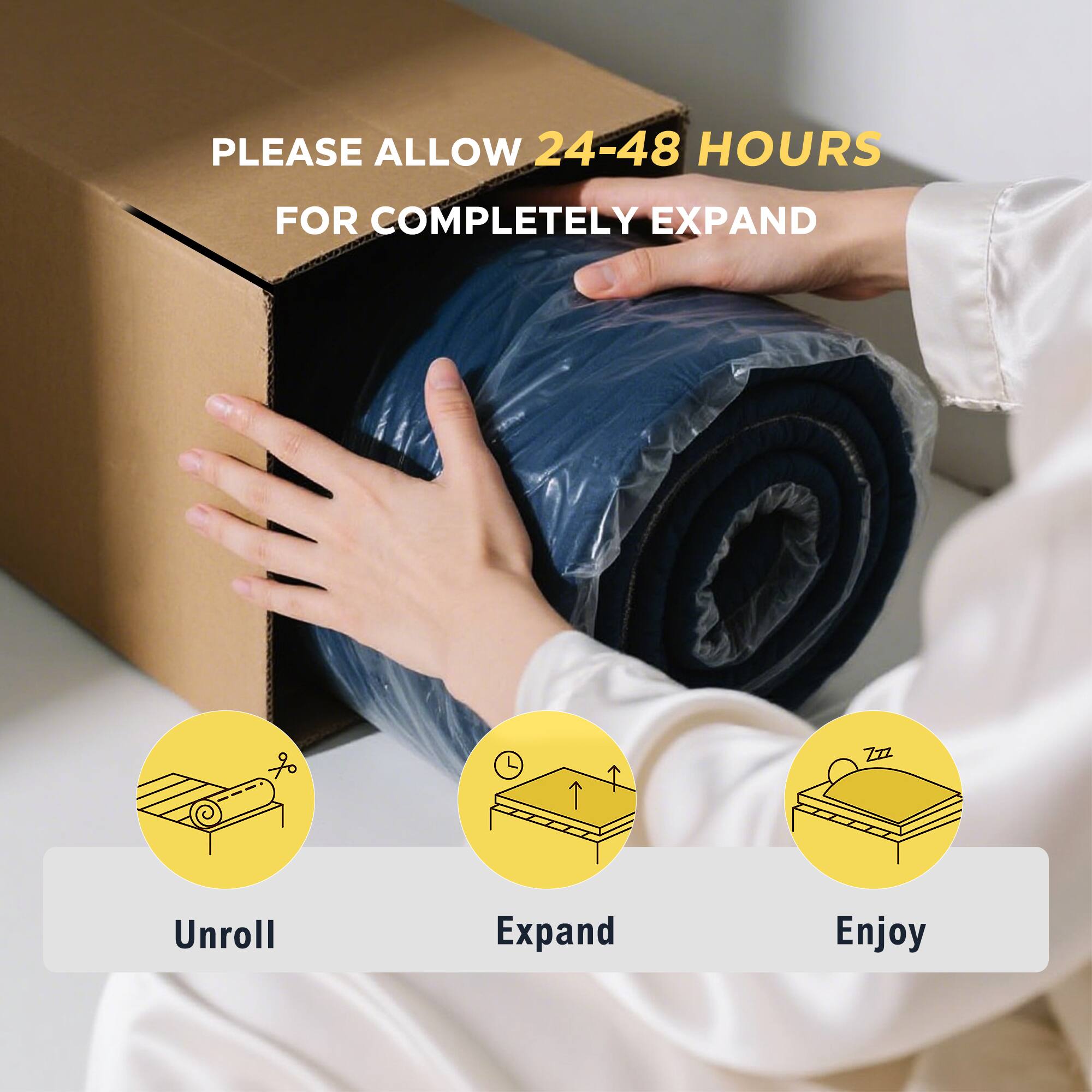PLEASE ALLOW 24-48 HOURS FOR COMPLETELY EXPAND

Unroll  
Expand  
Enjoy