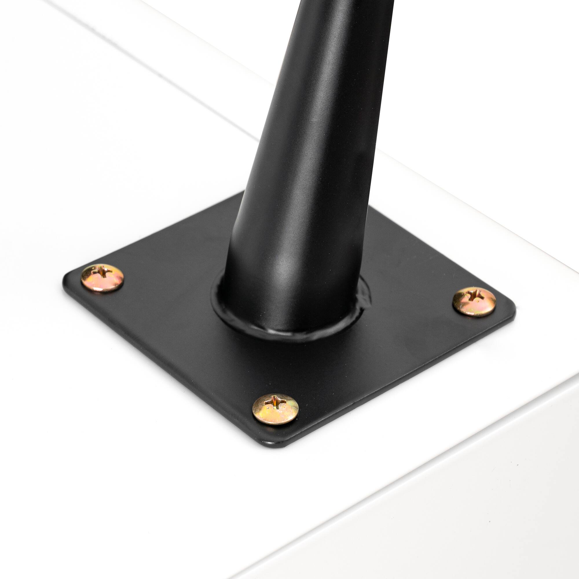 Alt View 6. Spaco - Spaco Modern Night Stand with 2 Drawers, Steel Storage Cabinet, Circular Handle for Bedroom - White.