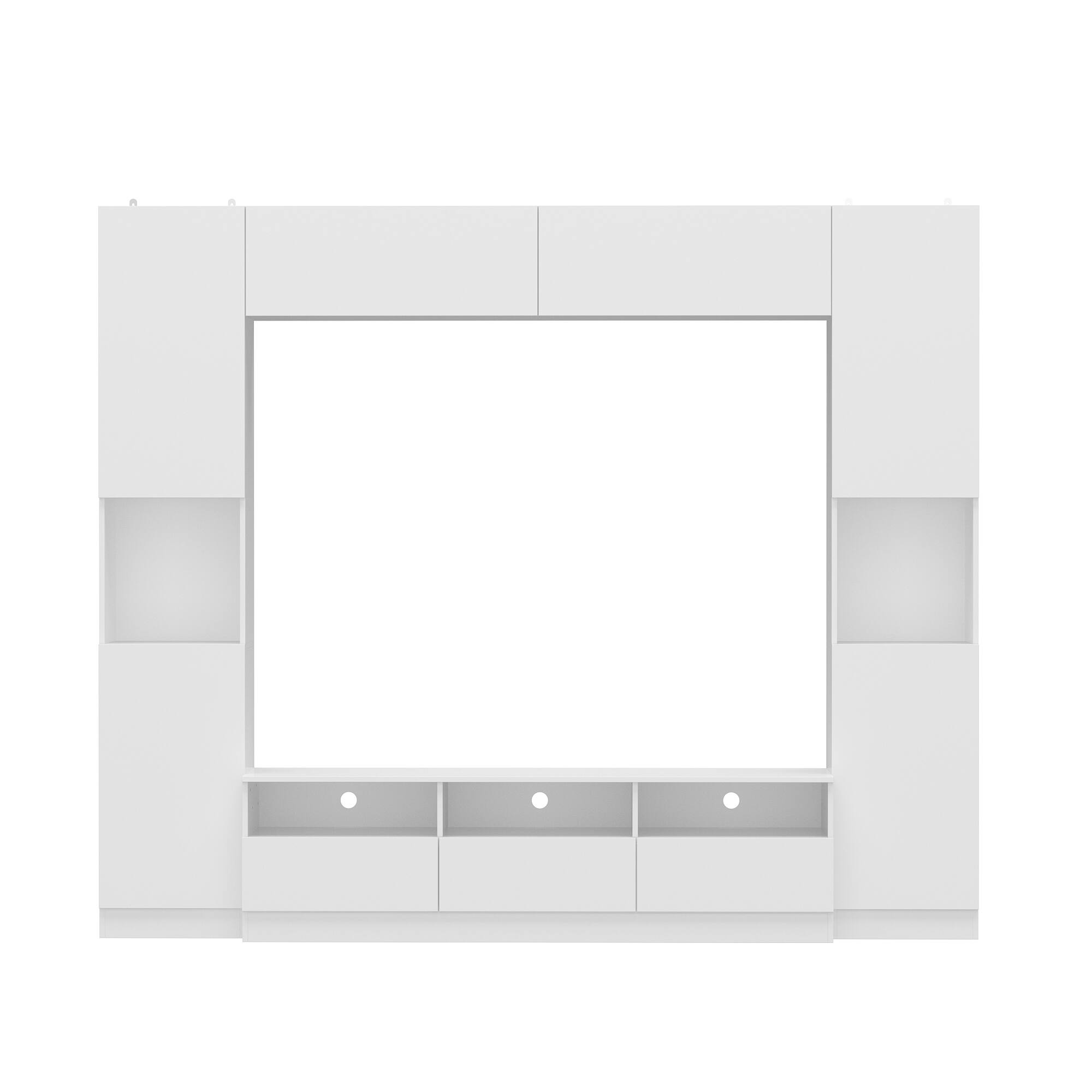 Front. Famapy - Famapy Entertainment Center: Multi - Storage Mastery, Cable Management & Modern Living Magic - White.