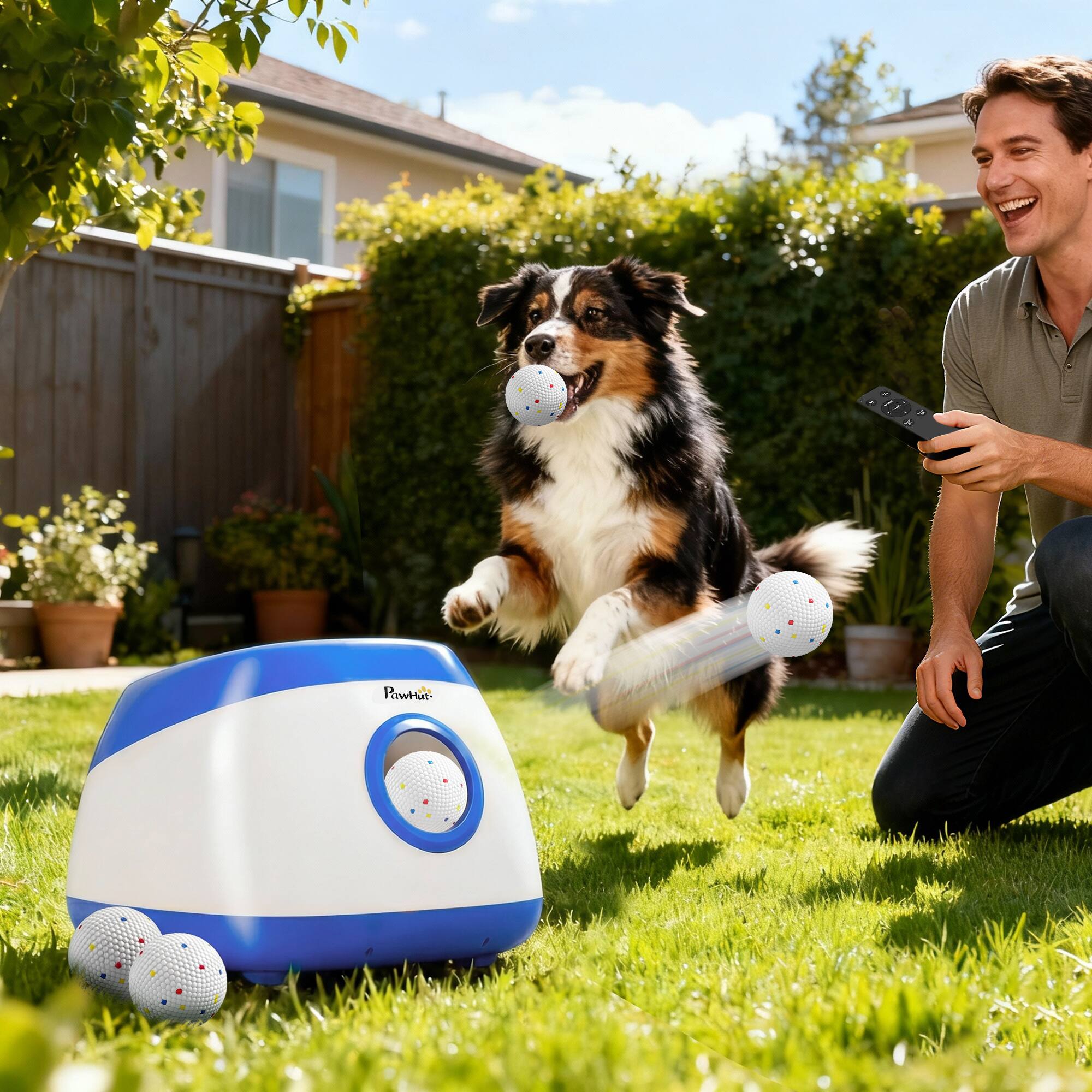 Alt View 1. Pawhut - Dog Ball Launcher with 26-80 FT Distance - Blue.