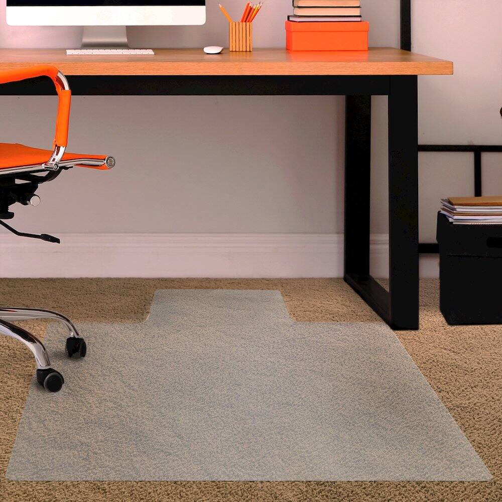 Left. Floortex - Vinyl Lipped Chair Mat for Carpets up to 3/8" - 36" x 48" - Clear.