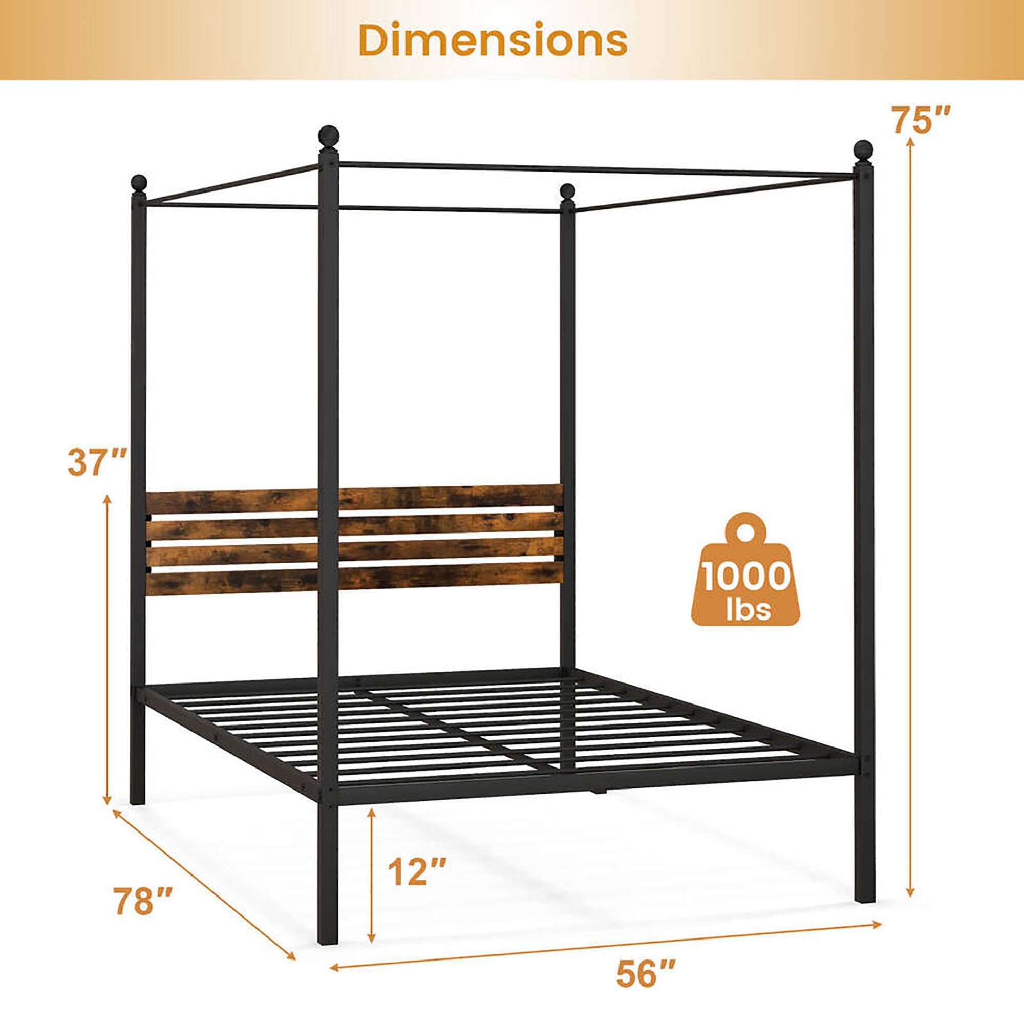 Dimensions: 75", 78", 56", 37", 12"
Weight: 1000 lbs