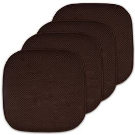 Sweet Home Collection - Honeycomb Memory Foam No Slip Back 16" x 16" Chair Pad Cushion, 4-Pack - Brown
