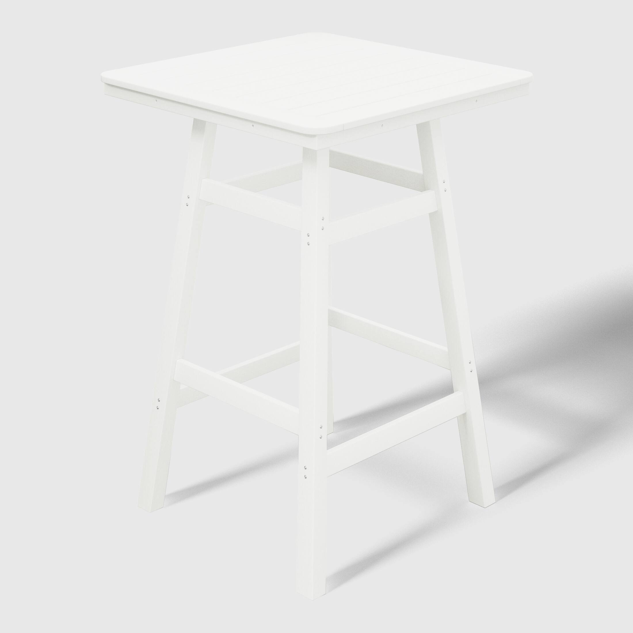 Left. WestinTrends - WestinTrends Malibu 30" Square Outdoor Patio Bistro Bar Table With Umbrella Hole - White.