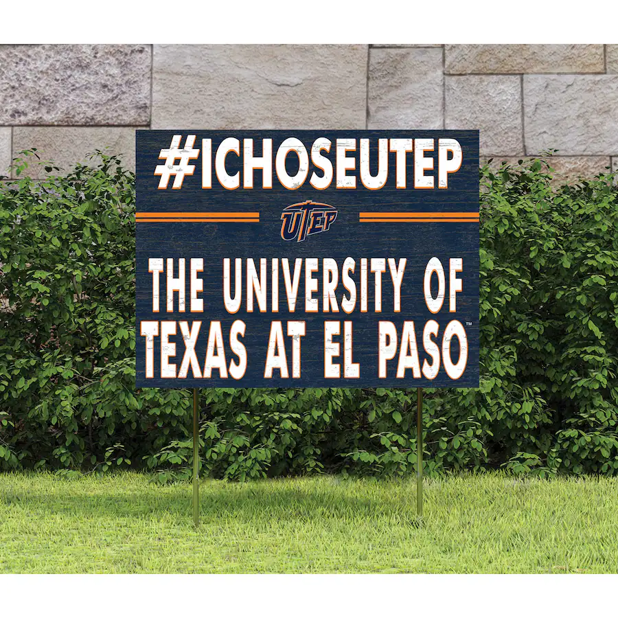 Utep Hand Sign Jardine UTEP Miners 18'' x 24'' I Chose Lawn Sign Orange 5201163 - Best Buy