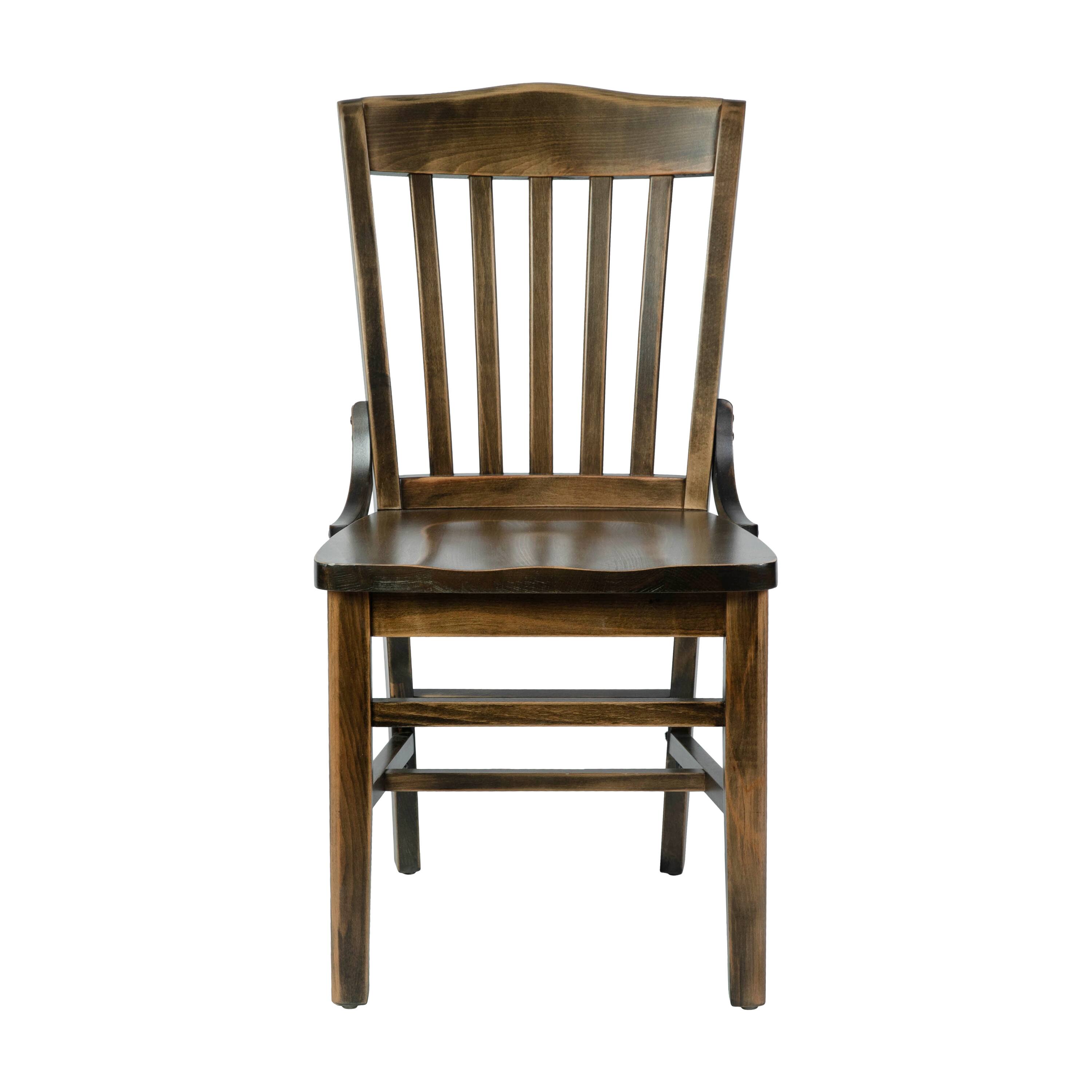 Angle. Flash Furniture - HERCULES School House Back Antique Copper Wood Restaurant Chair - Brown.