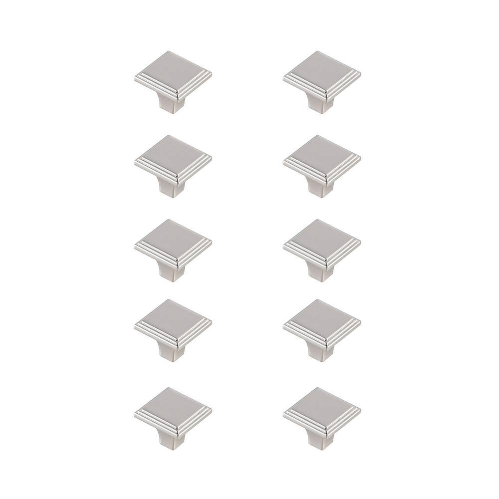 Alt View 2. Elegant Decor - Wilow 1" Brushed Nickel Square Knob Multipack (Set of 10) - Brushed Nickel.