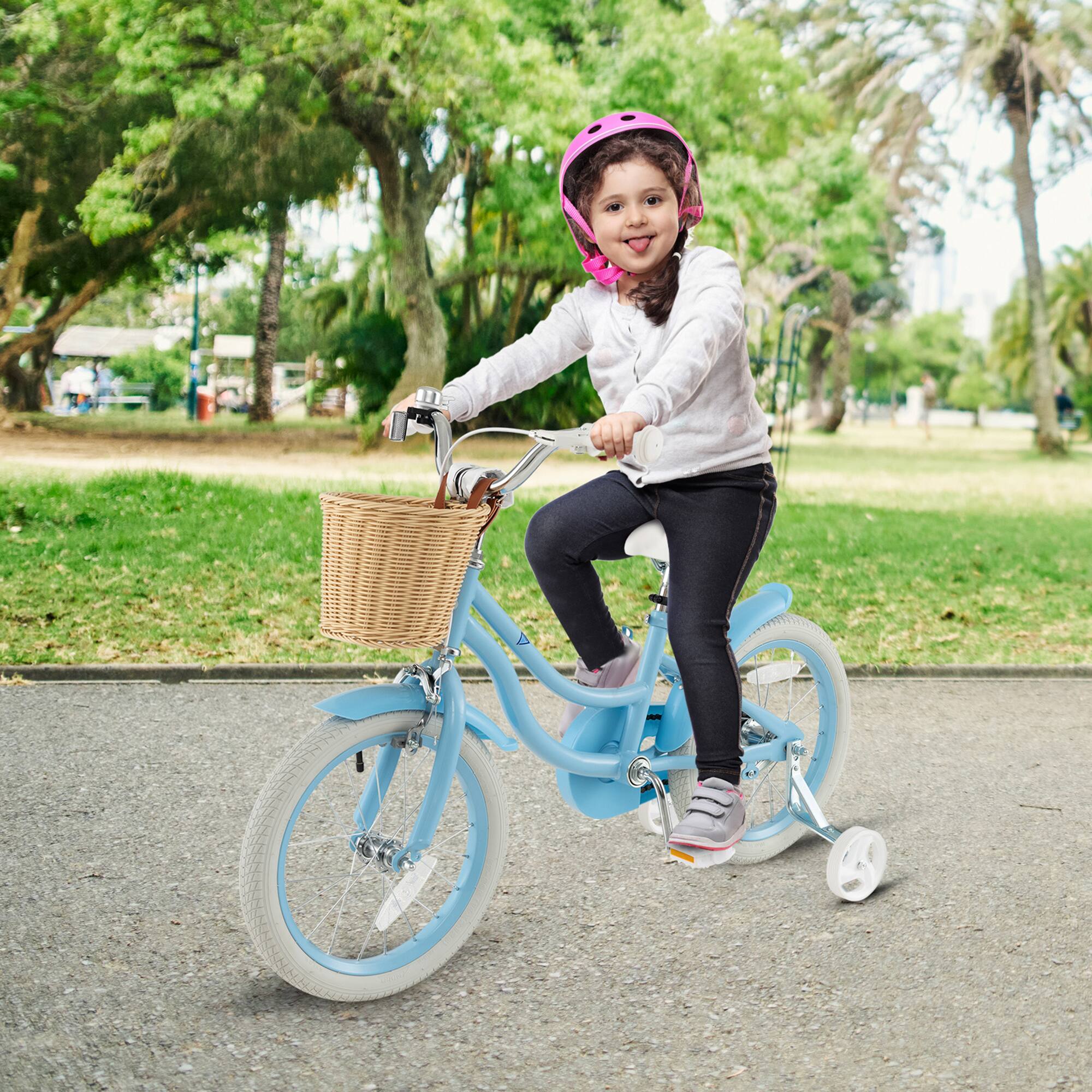 Alt View 2. Gymax - Gymax 16'' Retro Style Kids Bike Bicycle w/ Height Adjustable Handlebar & Seat Blue - Blue.