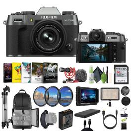 Fujifilm - X-T50 Mirrorless Digital Camera XC15-45mm With 128GB Memory Card + More - Charcoal