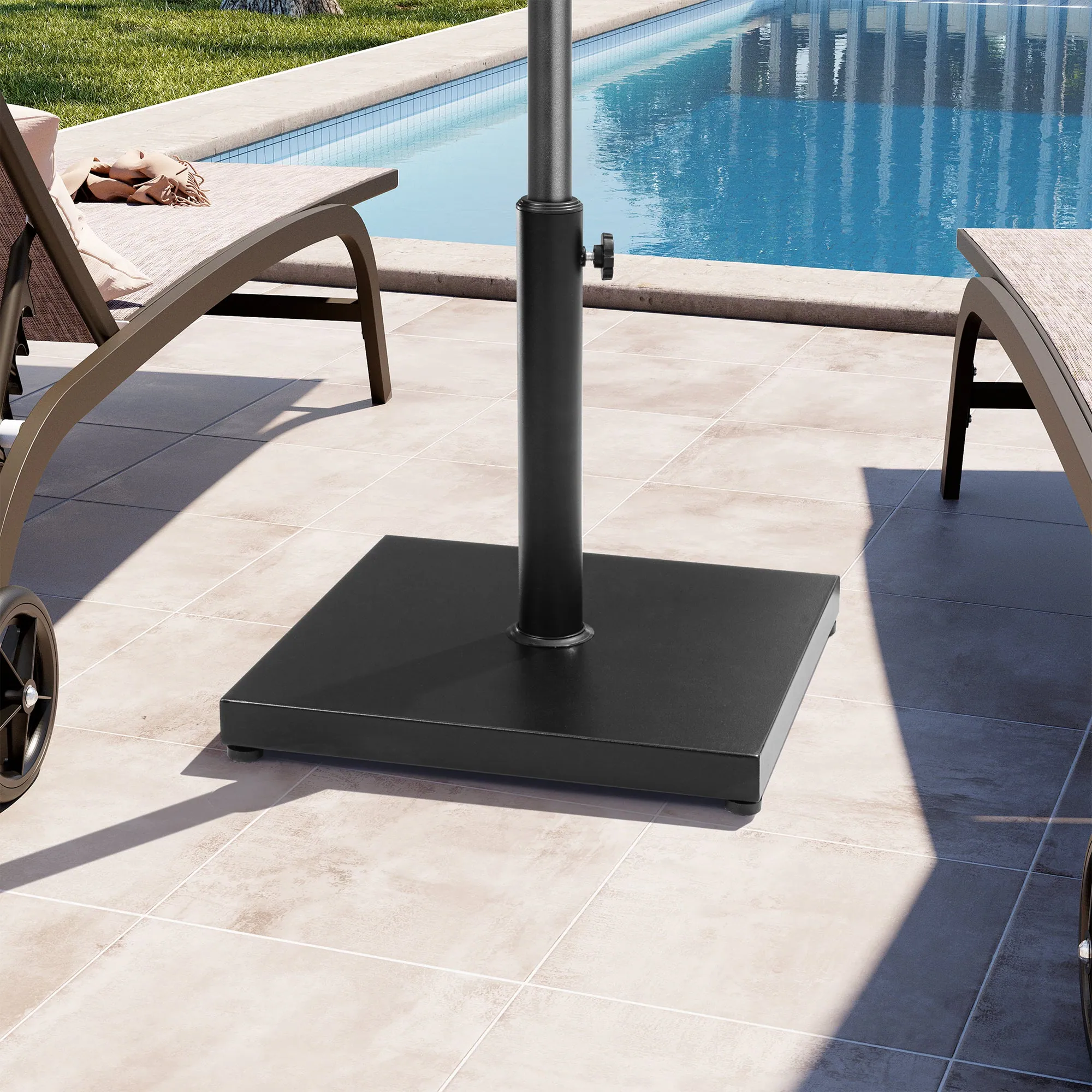 Angle. Crestlive Products - Crestlive Products Square Weighted Umbrella Base Stand Cement Concrete Steel for Outdoor Market Umbrella - Black.