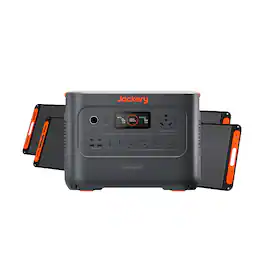 Jackery - HP3000AC Solar Generator 3064Wh Portable Power Station with 2x 200W Solar Panels for Home Use (3064 Wh Capacity) - Black