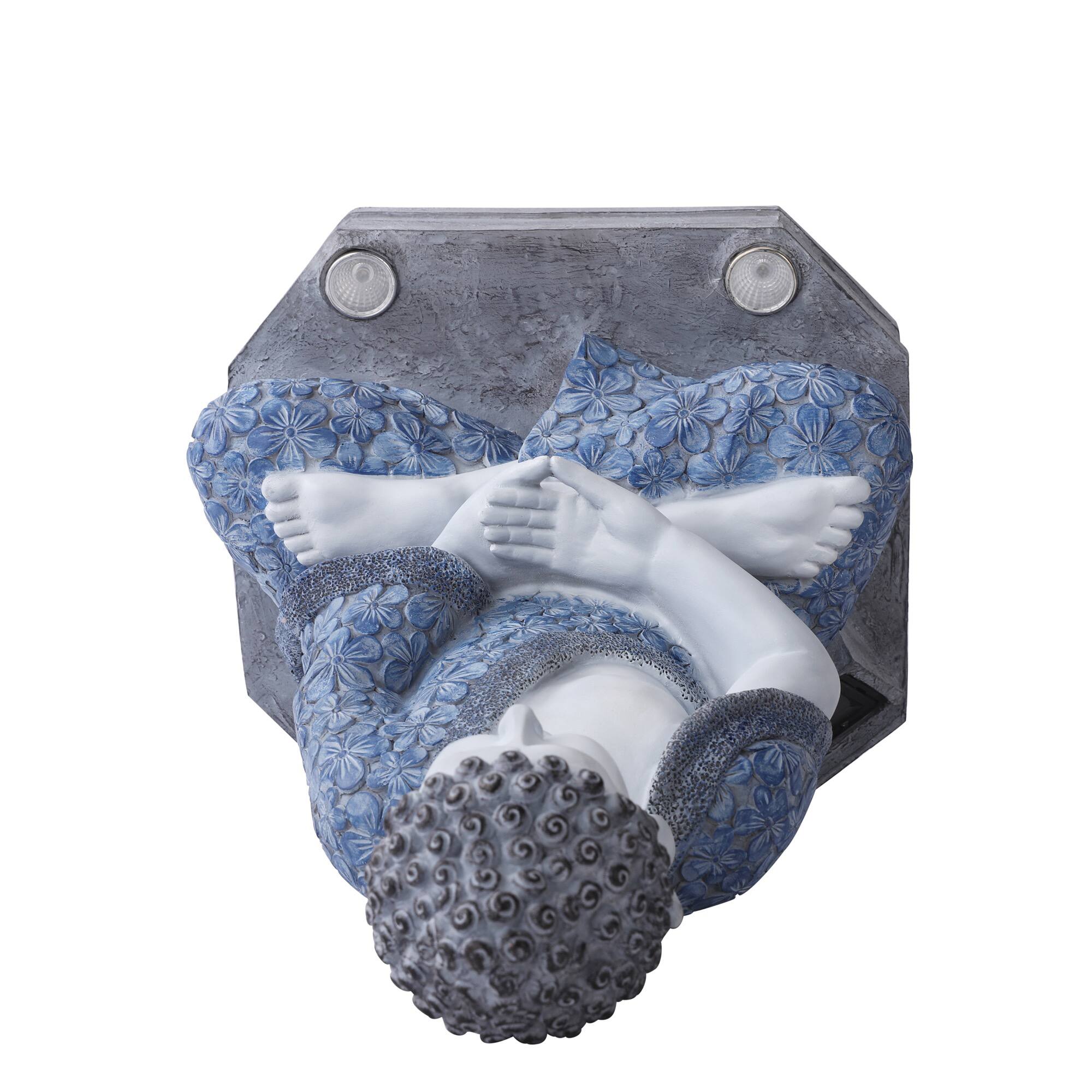 Alt View 6. Techko - Outdoor Solar Meditating Buddha with Integrated LED Spotlight.