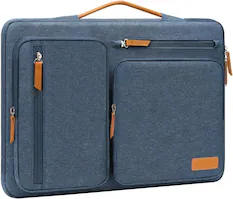 Front. mosiso - 360 Protective Laptop Handbag Sleeve 15 inch for HP Lenovo Dell ASUS Acer - Haze Blue.