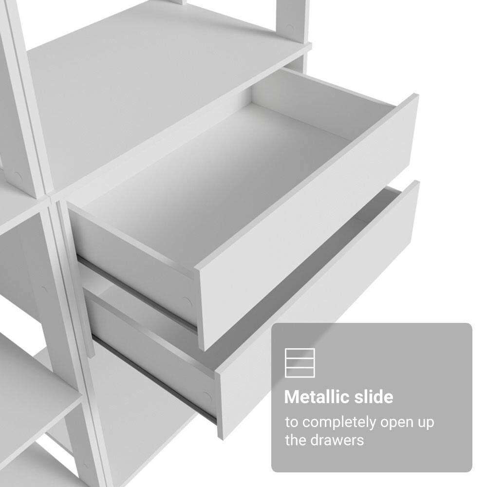 Metallic slide to completely open up the drawers