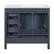 Back. Boyel Living - 36 Inch Blue Bathroom Vanity with Ceramic Sink, 2 Soft Close Doors, 5 Drawers - Gray.
