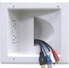Peerless-AV - Recessed Low Voltage Media Plate with Duplex Surge Suppressor - White-Front_Standard