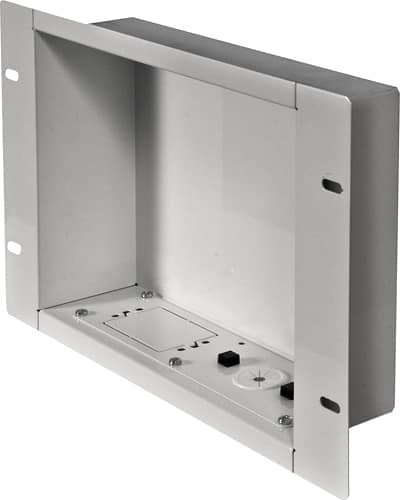 Angle. Peerless-AV - In-Wall Accessory Box for Recessed Cable Management and Power Storage - White.