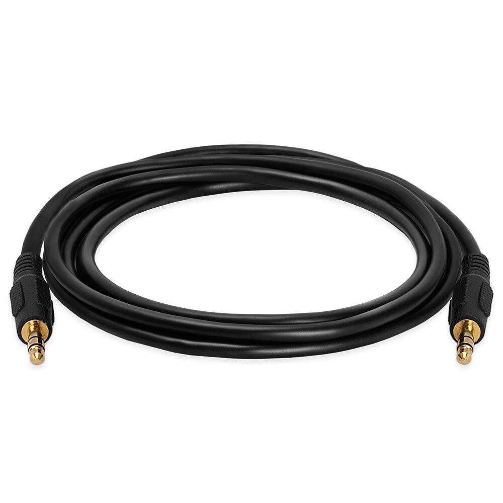 Angle. Cmple.com - 3.5mm Aux Cable 6ft Black Male to Male Gold-Plated TRS Stereo Audio Cord for Car - Black.