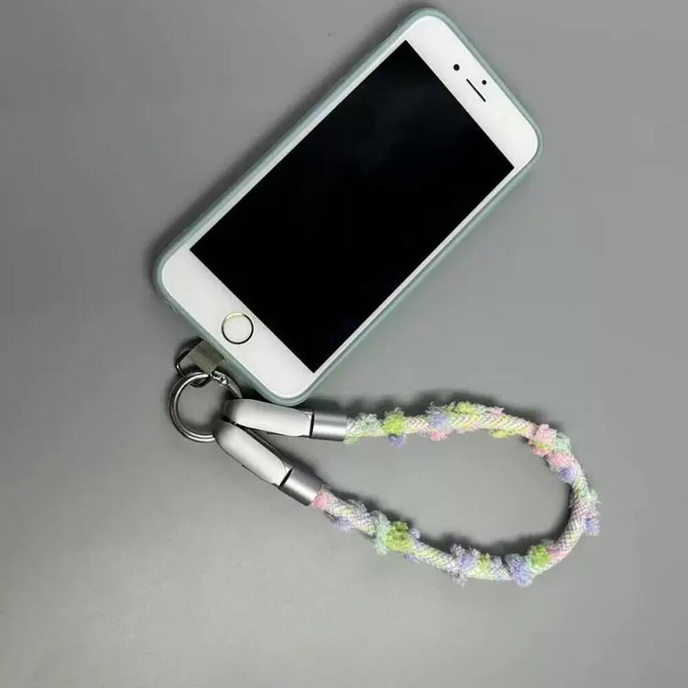 Alt View 8. Topteng - 65W Built-in USB-C Phone Lanyard - 0.98ft Fast Charging & Data Cable, Wrist/Neck Strap - Green.