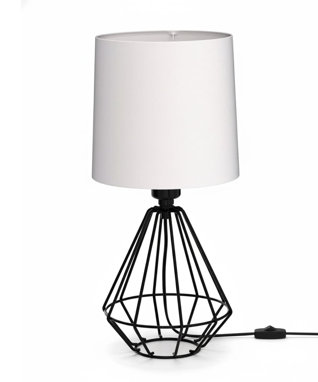 Front. FINEAK - 2-Pack Modern Black Metal Table Lamps for Bedroom & Office - White;Black.