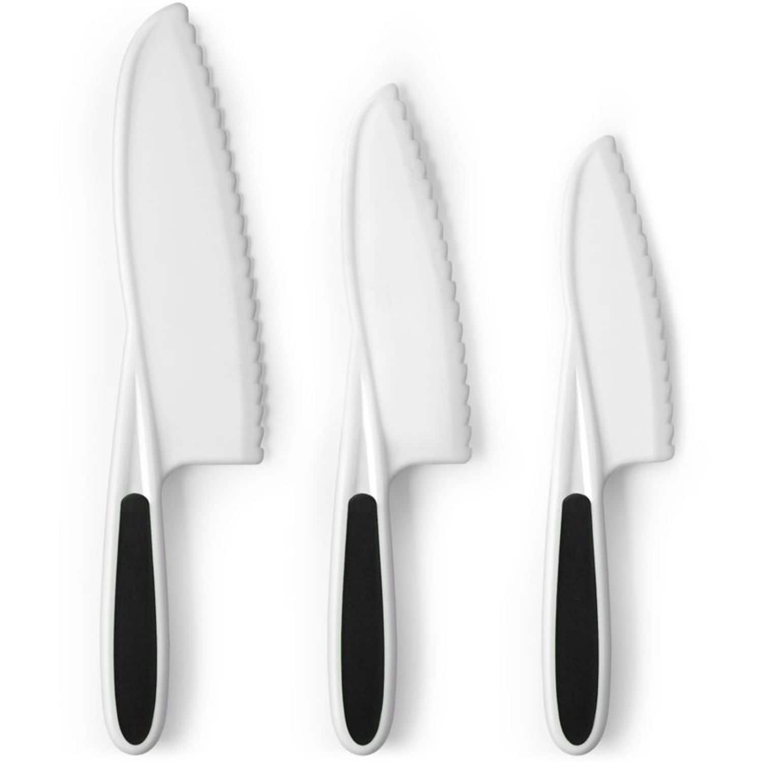 Zulay Kitchen - 3-Piece Kids Knife Set for Real Cooking & Baking - For Toddler Cutting Fruits, Veggies, & Cake - Black price history on PriceWatchPro