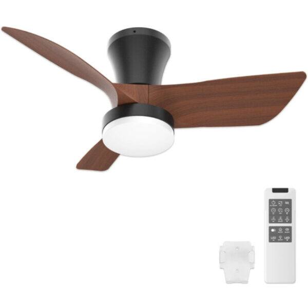 Alt View 1. Evolution Blazed - QUIET SMALL CEILING FAN WITH LIGHT - Walnut.