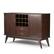 Angle. Simpli Home - Draper Mid Century Sideboard Buffet and Wine Rack - Medium Auburn Brown.