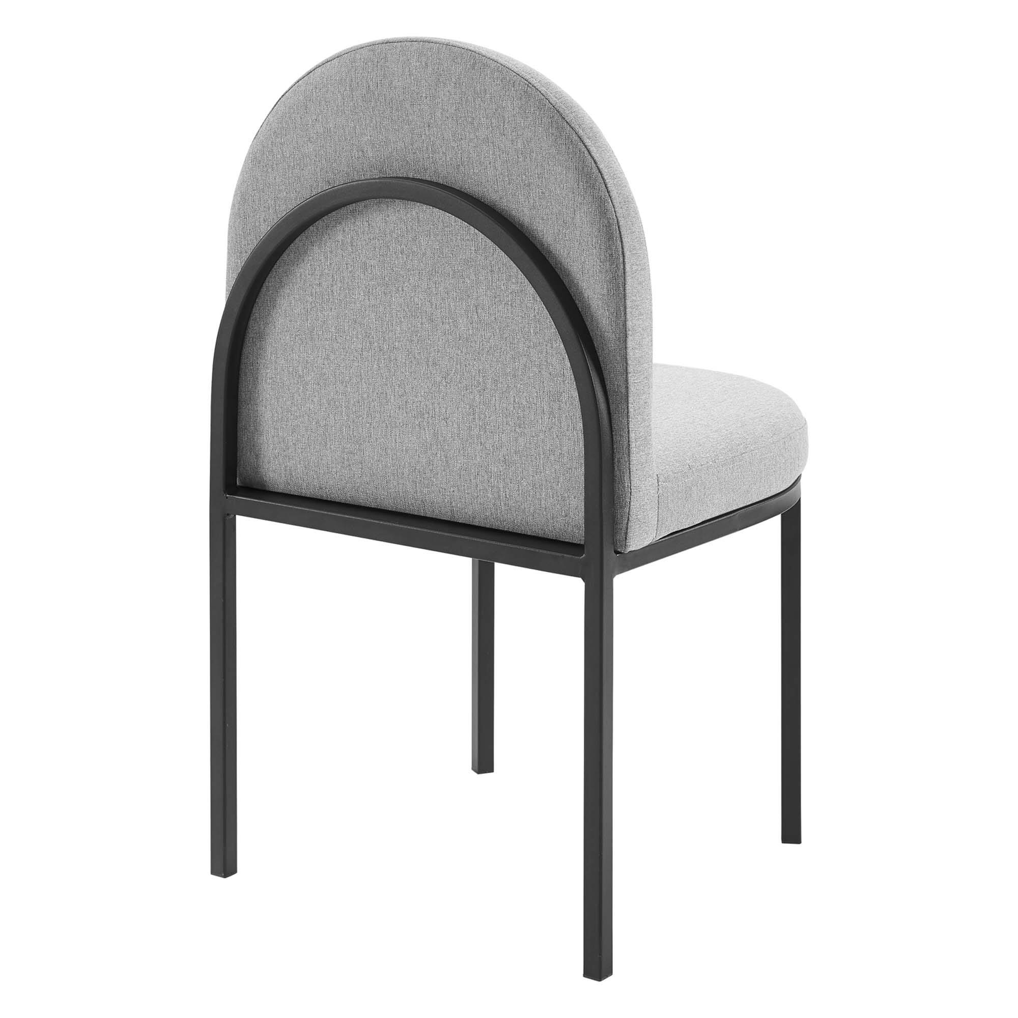 Alt View 2. Modway - Isla Channel Tufted Upholstered Fabric Dining Side Chair by Modway - Black Light Gray.