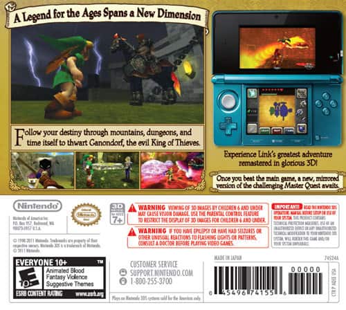 Best Buy: The Legend of Zelda: Ocarina of Time 3D Nintendo 3DS 1234