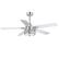 Angle. Breezary - 52-Inch Indoor Ceiling Fan with Light Kit, 5 Plywood Dual-Finish Blades, DC Motor, 5/10'' Downrods, Remote, Glass Shade - Chrome with Silver & Woodgrain Blades.
