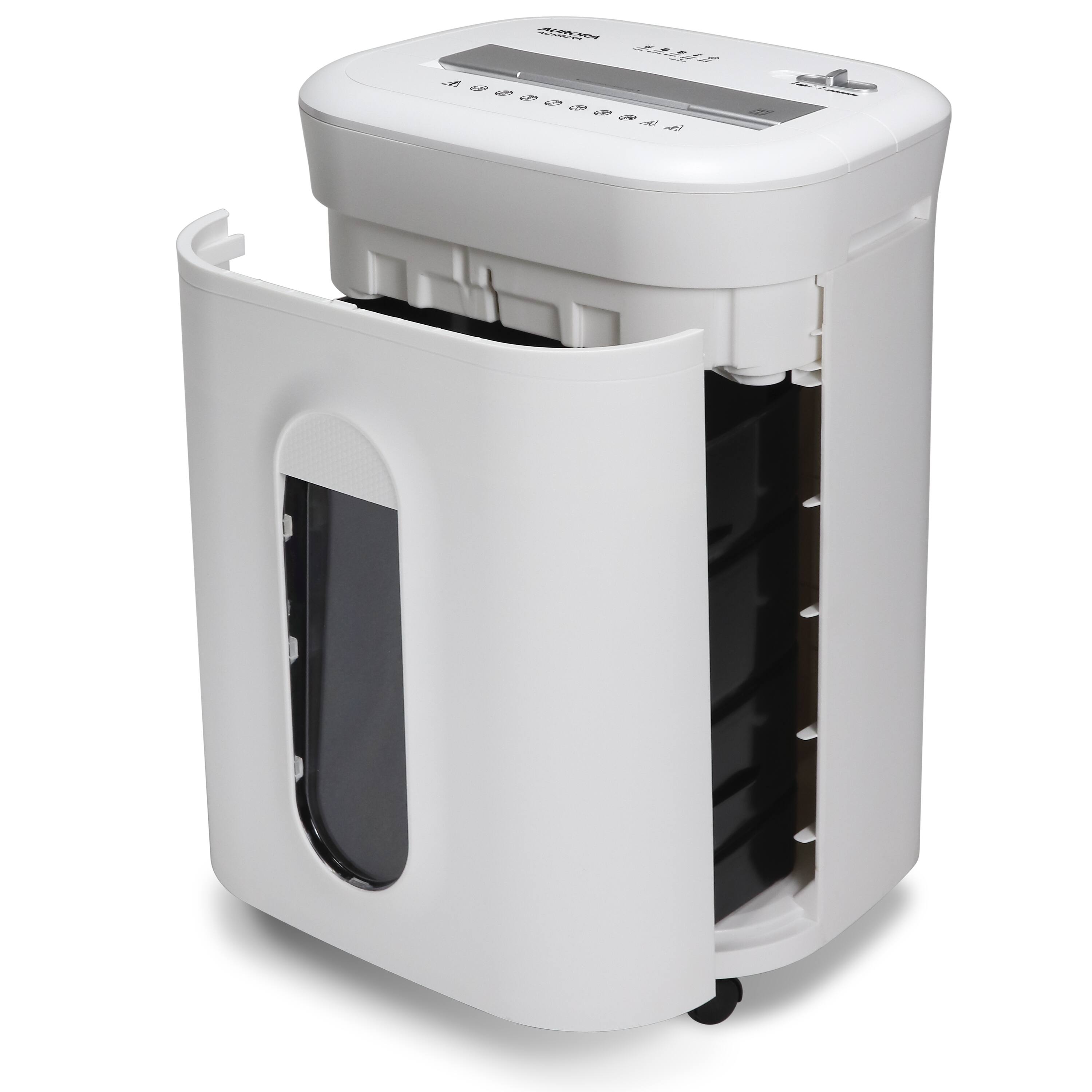 Alt View 1. Aurora - Aurora AU1802XA Anti-Jam 18-Sheet Crosscut Paper & CD/Credit Card Shredder/ 6-Gallon Pullout Basket / 60 Minutes Runtime - White.