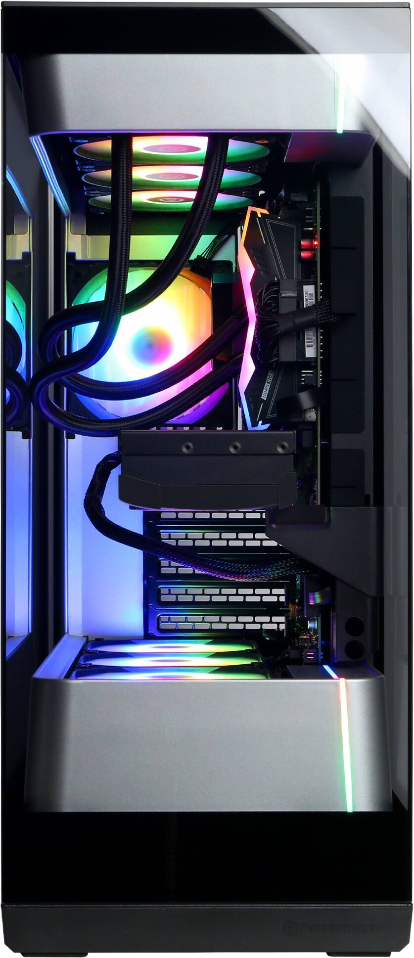 Left. CyberPowerPC - Gaming Desktop - AMD Ryzen 9 9950X3D - NVIDIA GeForce RTX 5080 16GB - 64GB DDR5 - 4TB PCIe 4.0 SSD - Black.