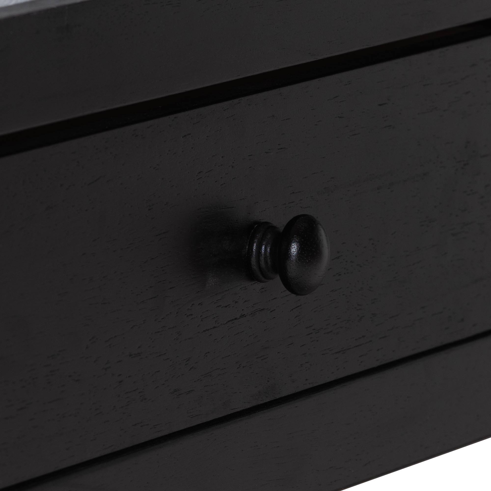 Alt View 3. Baxton Studio - Lucera 6-Drawer Platform Bed with Bobbin Frame, Twin - Black.